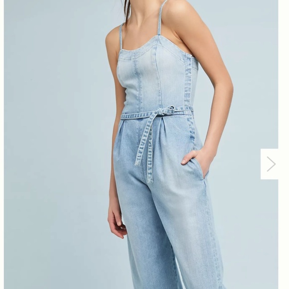 AG Adriano Goldschmied Giselle Denim Spaghetti Strap Jumpsuit Size Small EUC - Picture 2 of 11